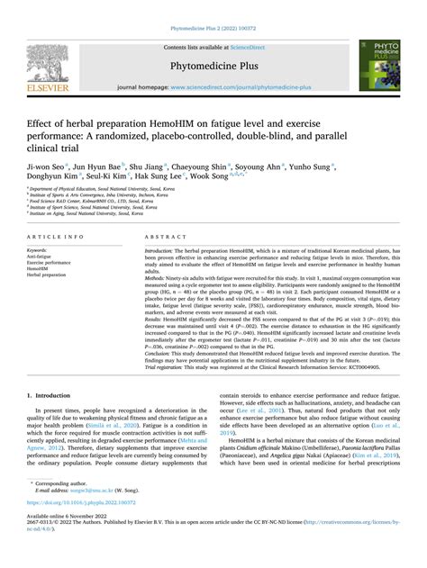 Effect of herbal preparation HemoHIM on fatigue level and .